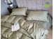 Фото Страйп сатин постельное белье полуторное Оливковое Multi
