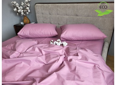 Однотонное постельное белье полуторное Соло 165 розовое